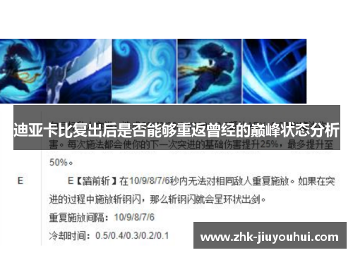 迪亚卡比复出后是否能够重返曾经的巅峰状态分析